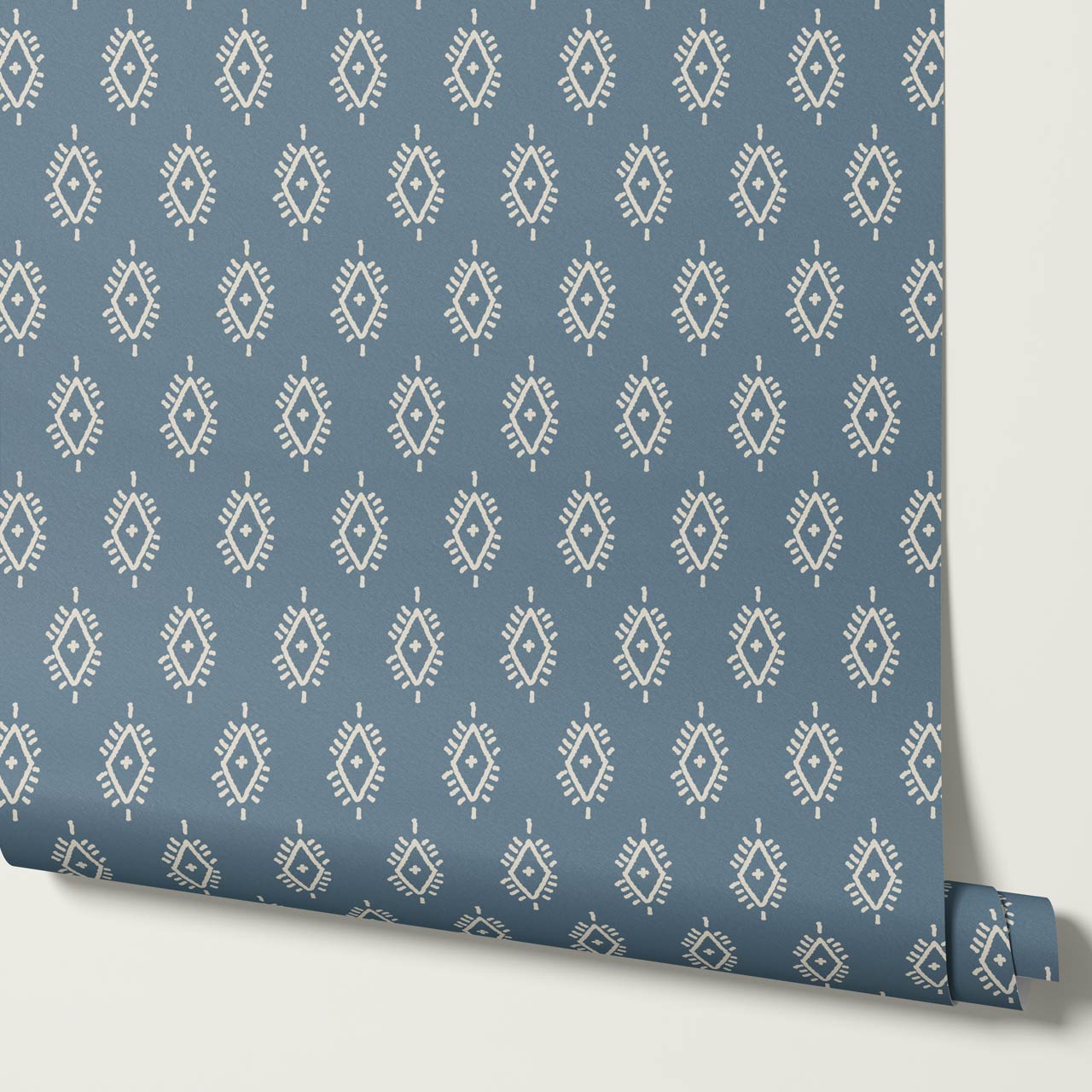 Allison Boho Diamond Denim Wallpaper