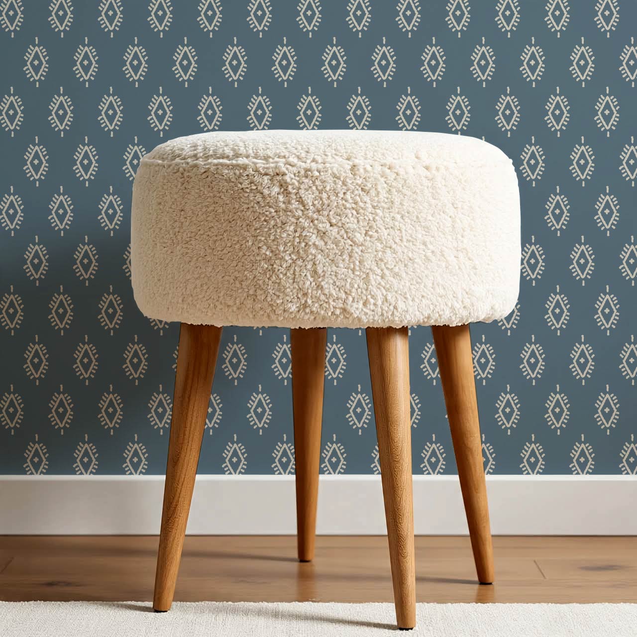 Allison Boho Diamond Denim Wallpaper