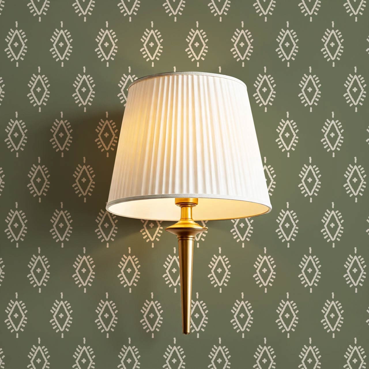 Allison Boho Diamond Sage Wallpaper