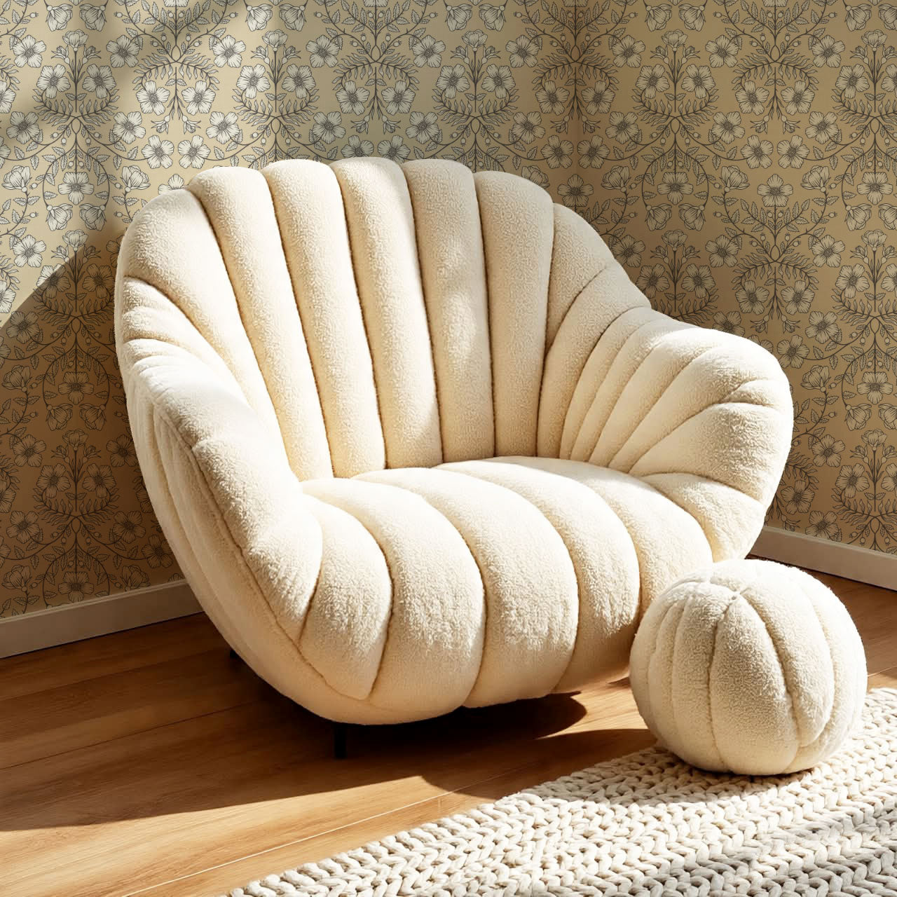 Alma Gentle Rosa Branch Beige Gray Wallpaper