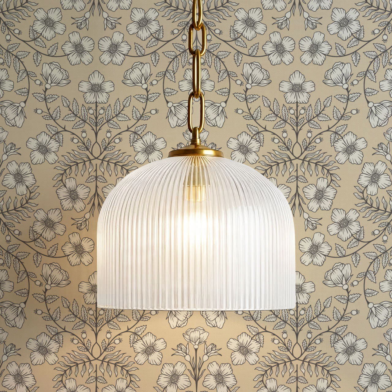 Alma Gentle Rosa Branch Beige Gray Wallpaper