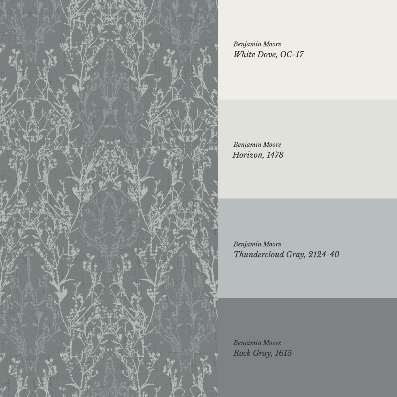 Almeta Delicate Lace Slate Wallpaper