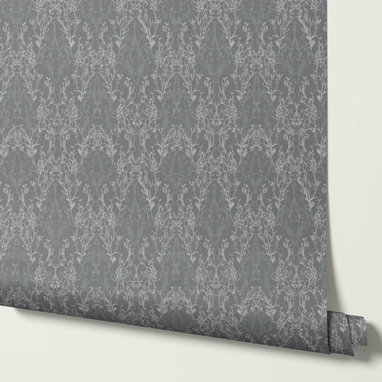Almeta Delicate Lace Slate Wallpaper