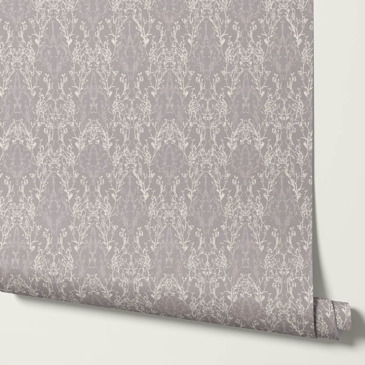 Almeta Delicate Lace Plum Wallpaper