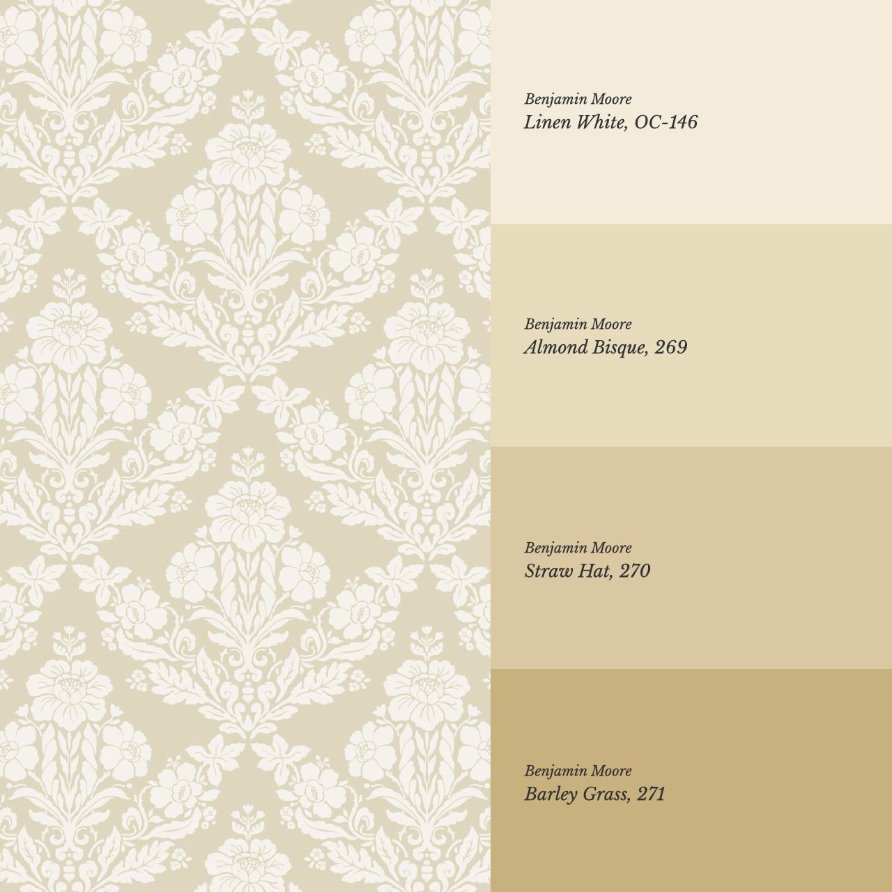 Alora Classic Damask Almond Wallpaper