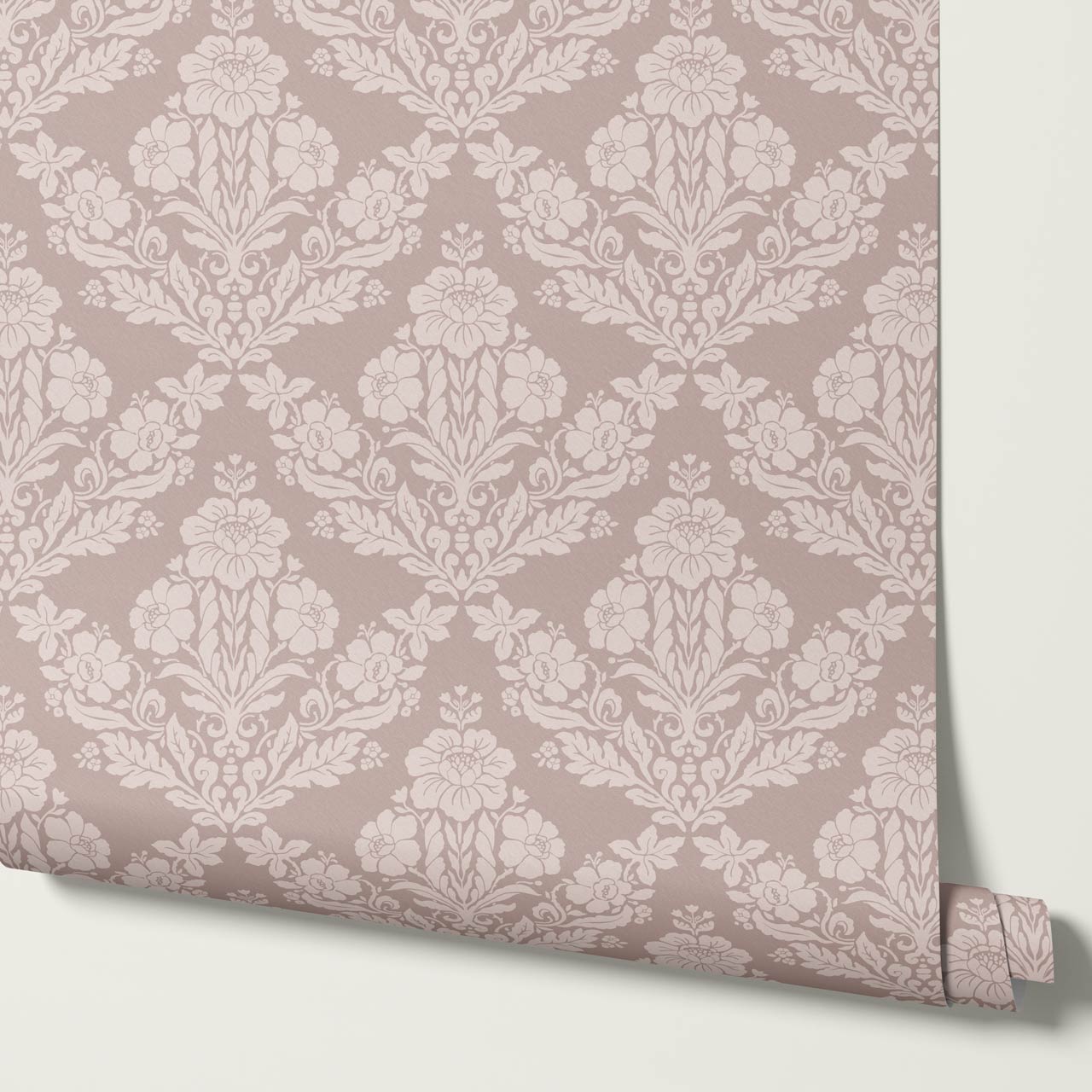 Alora Classic Damask Mauve Wallpaper