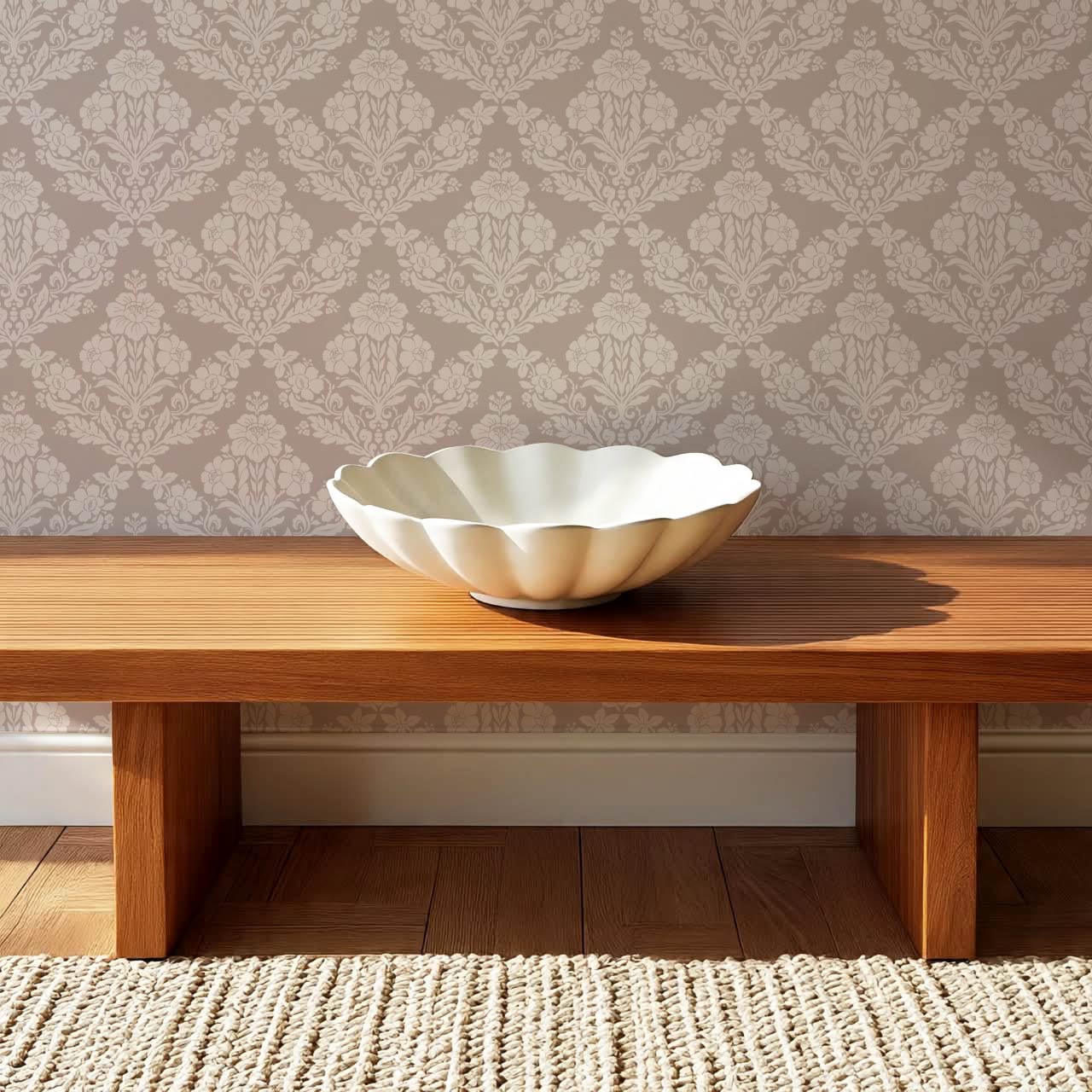 Alora Classic Damask Mauve Wallpaper