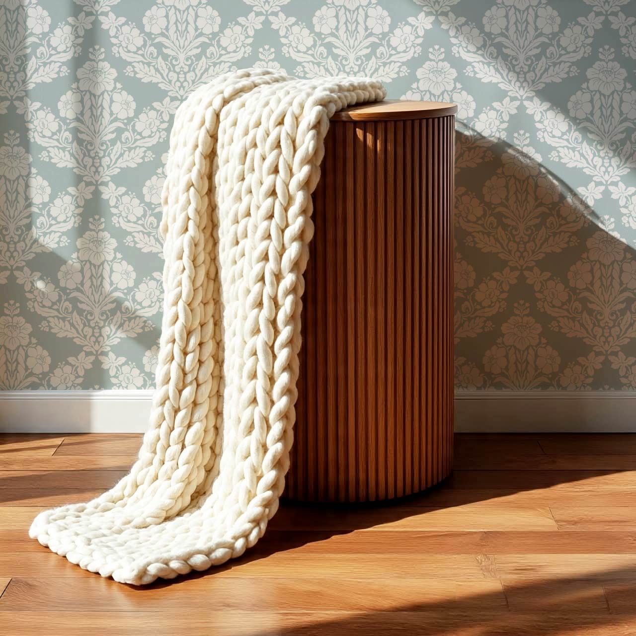 Alora Classic Damask Sea Glass Wallpaper