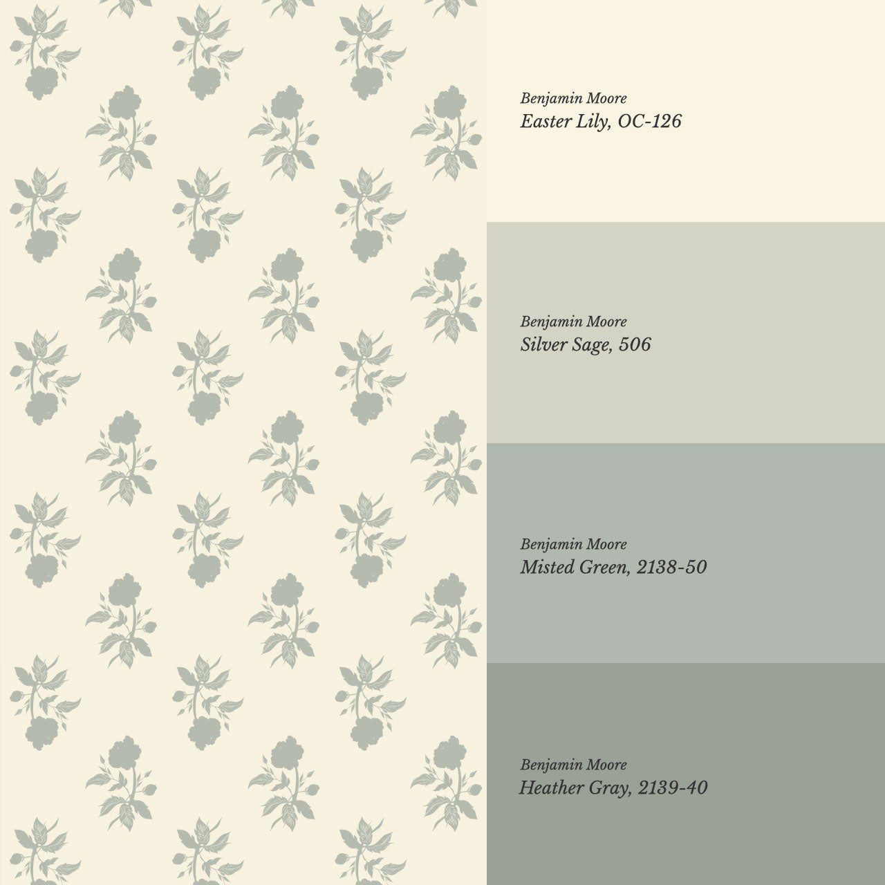 Amaya Block Print Floral Sunny Sage Wallpaper