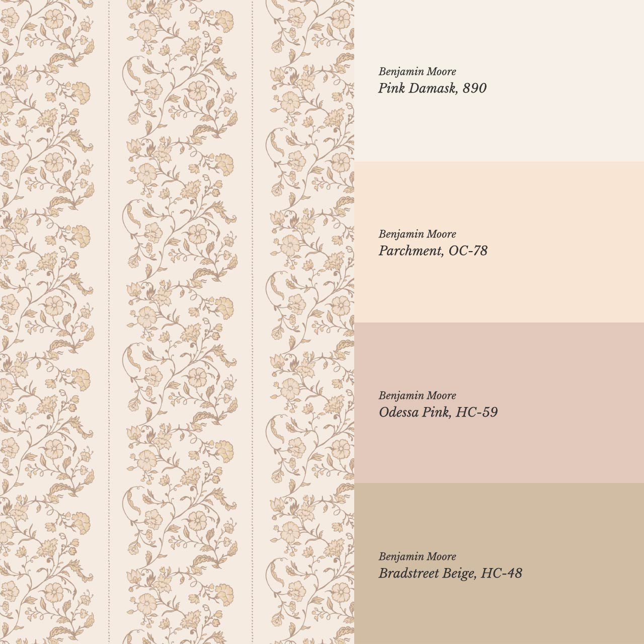 Amira Silk Garden Stripes Rosewater Coral Wallpaper