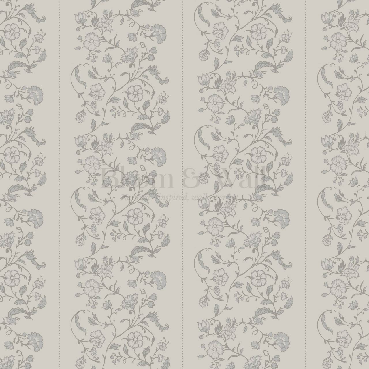 Amira Silk Garden Stripes Antique Grey Wallpaper