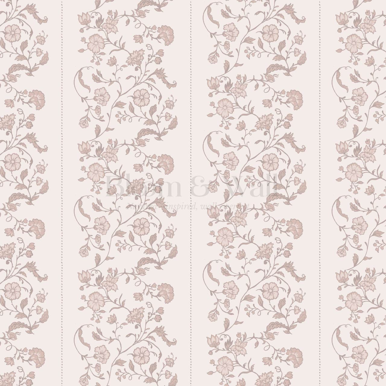 Amira Silk Garden Stripes Petal Blush Wallpaper