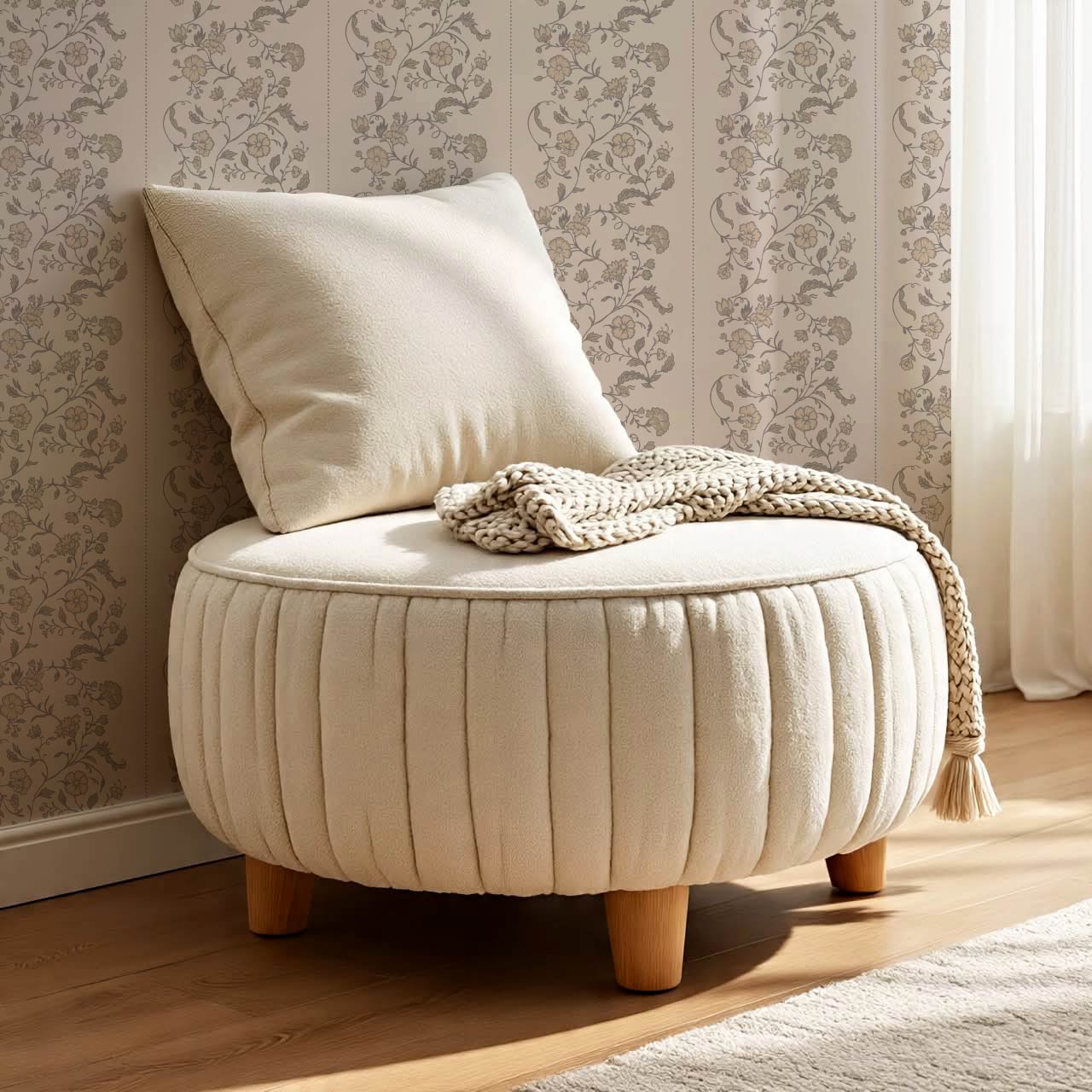 Amira Silk Garden Stripes Tobacco Taupe Wallpaper