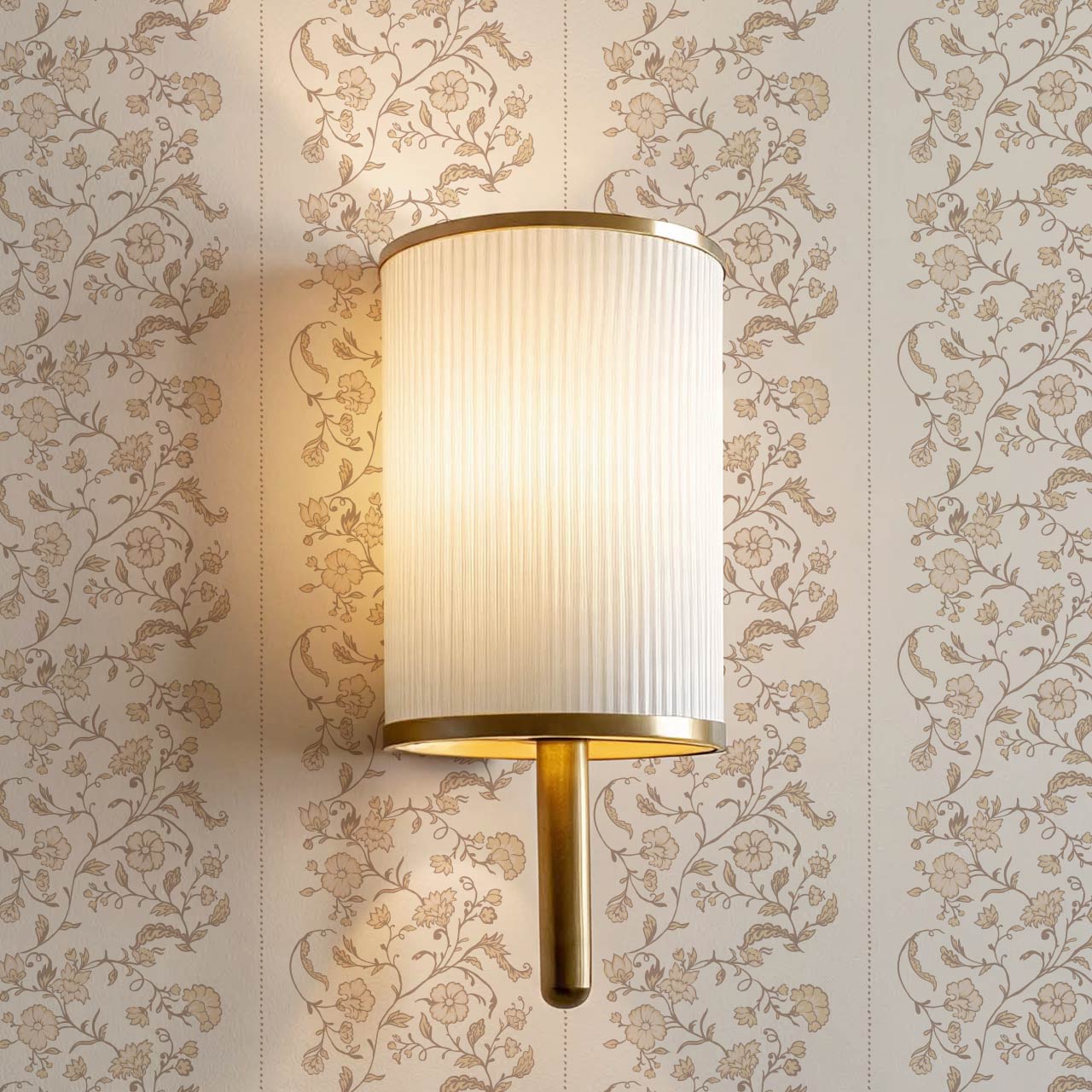 Amira Silk Garden Stripes Rosewater Coral Wallpaper