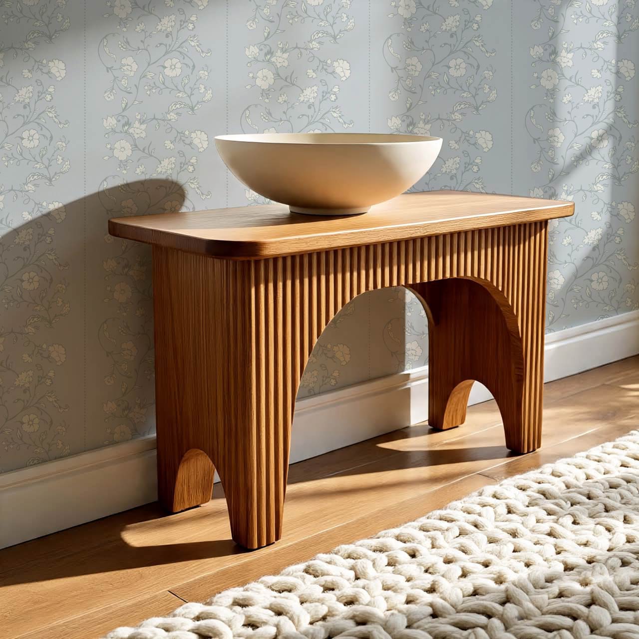 Amira Silk Garden Stripes Porcelain Blue Wallpaper