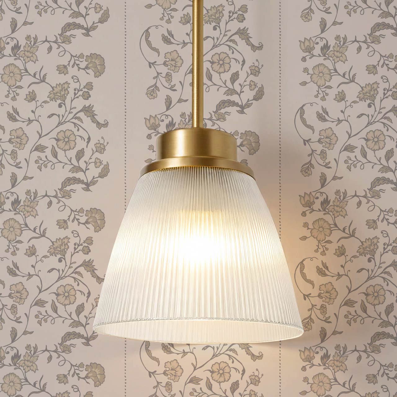 Amira Silk Garden Stripes Tobacco Taupe Wallpaper