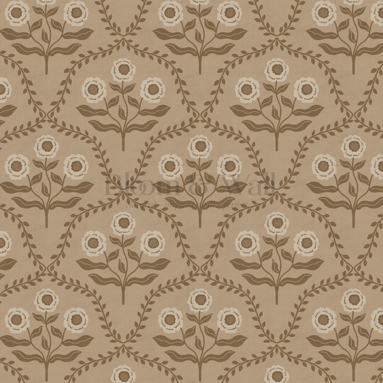 Ana Lumen Bloom Warm Sand Earth Wallpaper