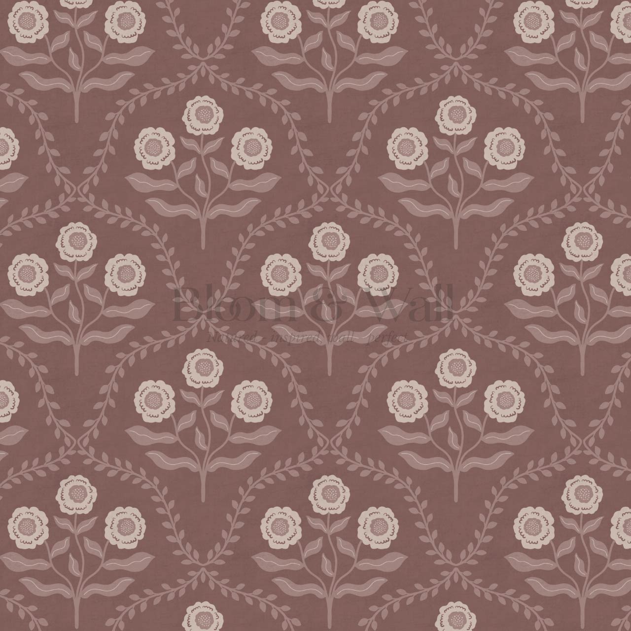 Ana Lumen Bloom Wine Rose Dust Wallpaper