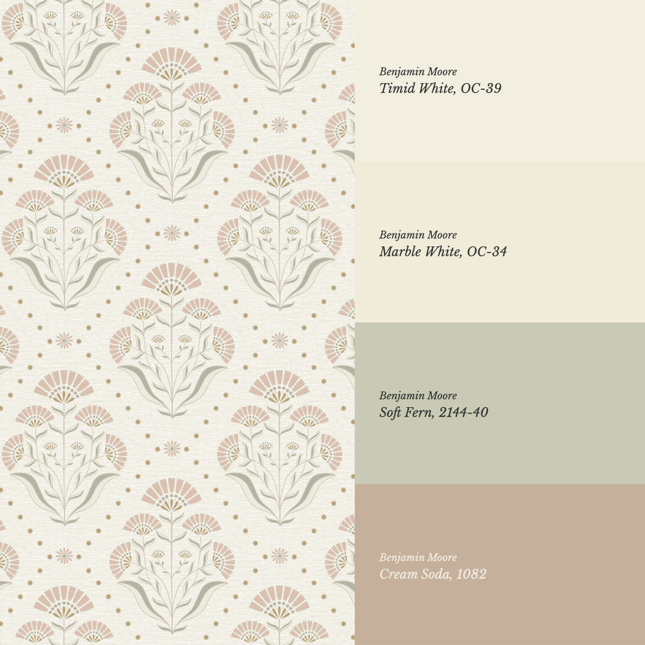 Anais Florals Rose Dust Wallpaper