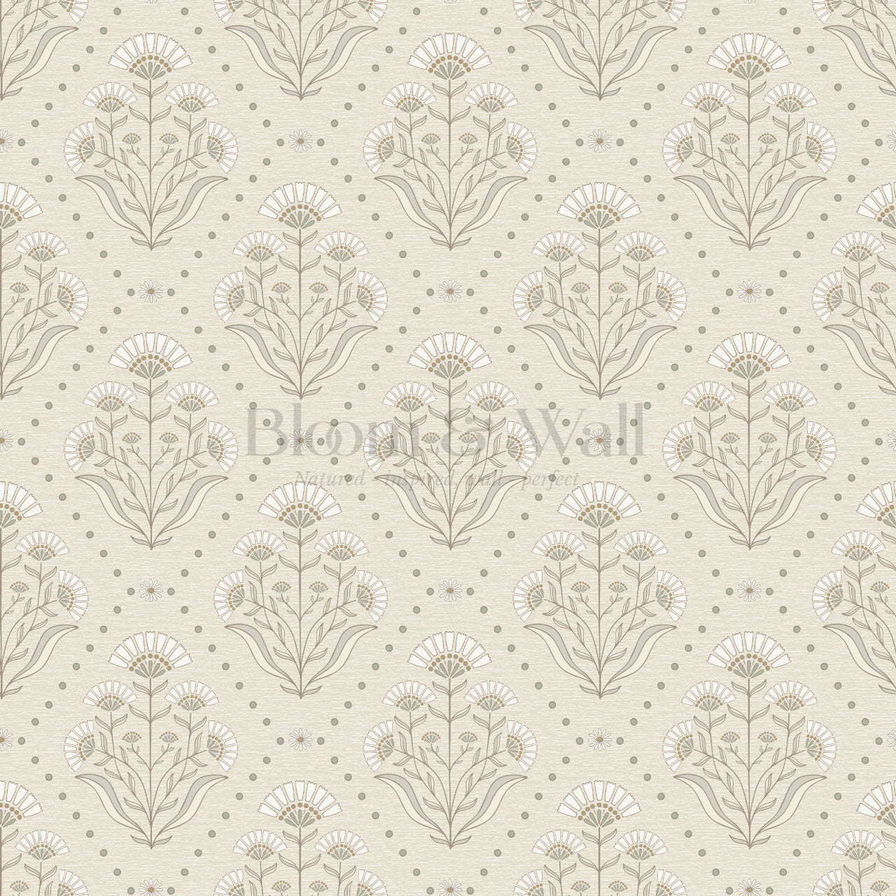 Anais Florals Neutral Wallpaper