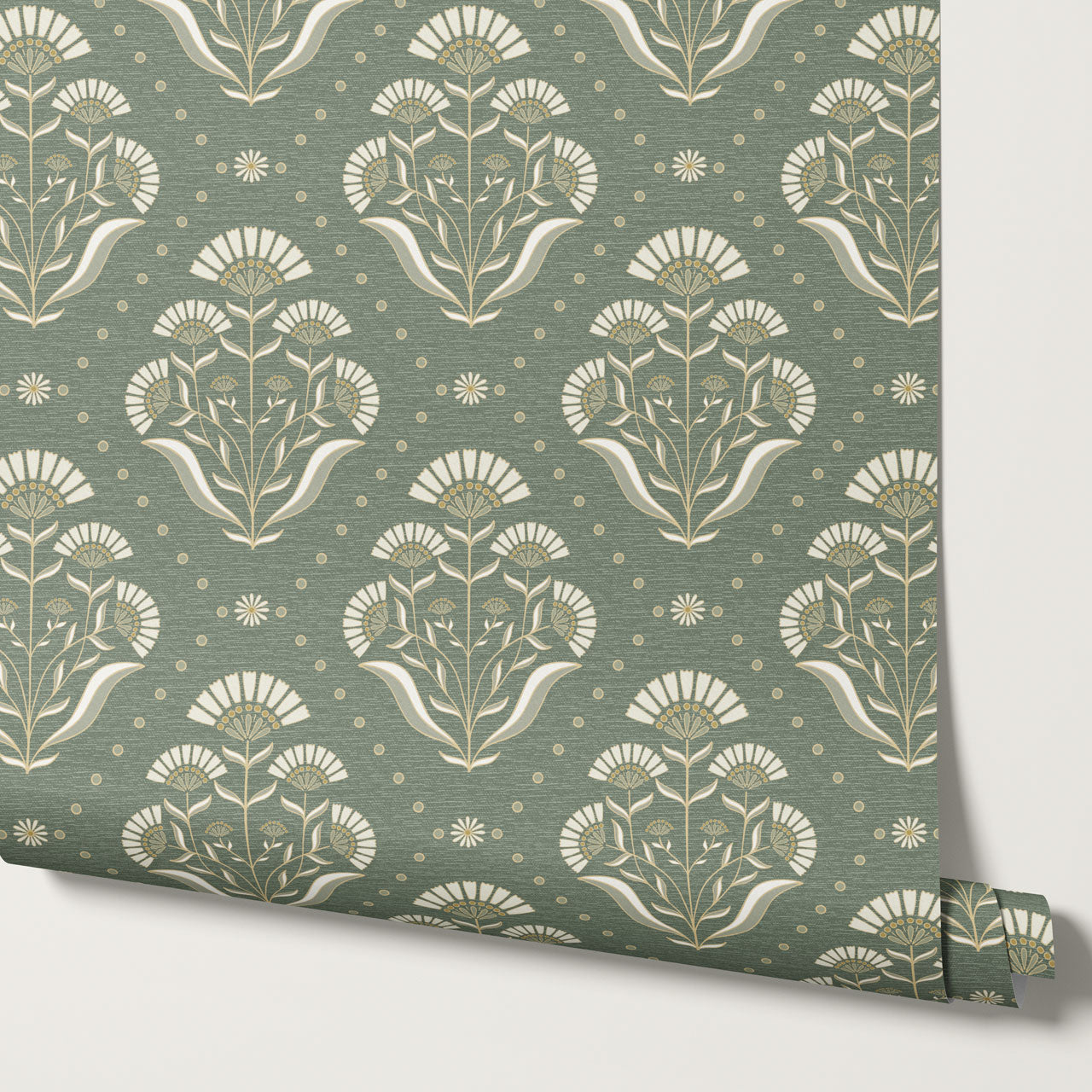 Anais Florals Garden Green Wallpaper