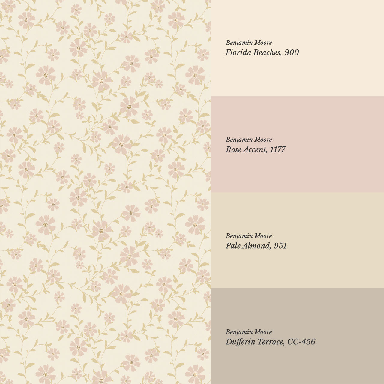 Anastasia Flowering Vines Blush Wallpaper