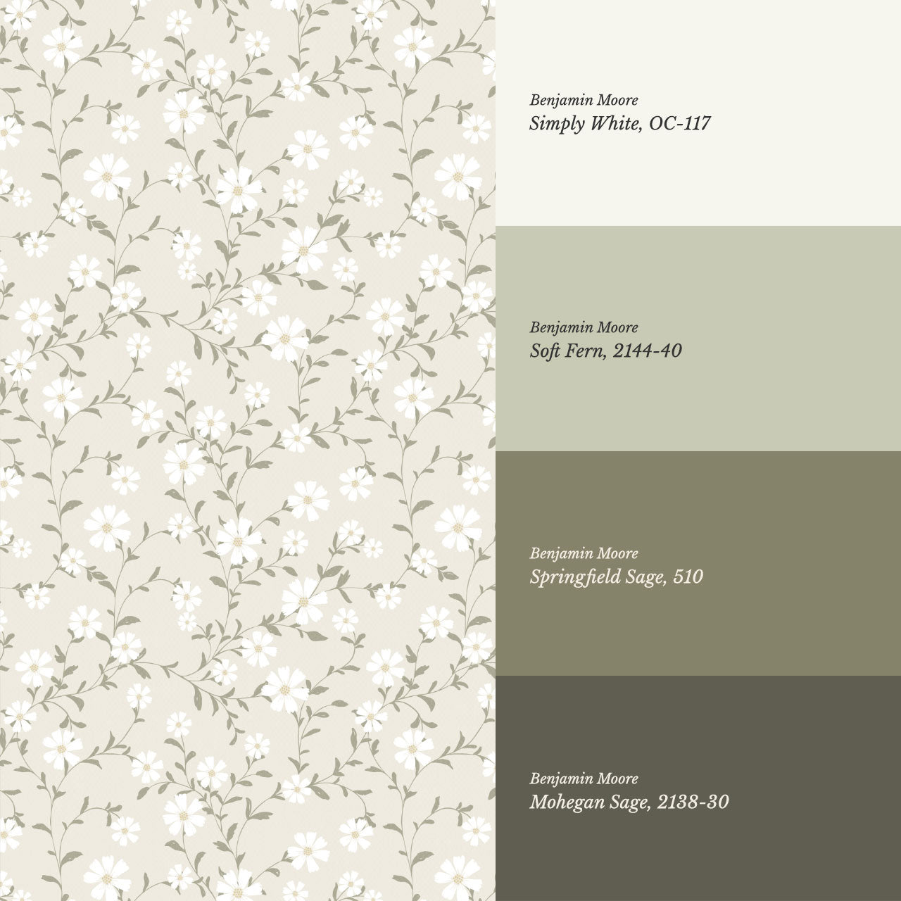 Anastasia Flowering Vines Neutral Wallpaper