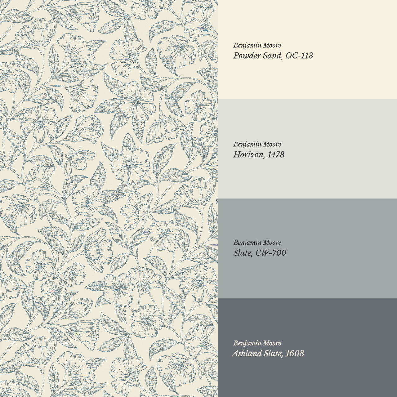 Andrea Godetia Allover Slate Butter Wallpaper