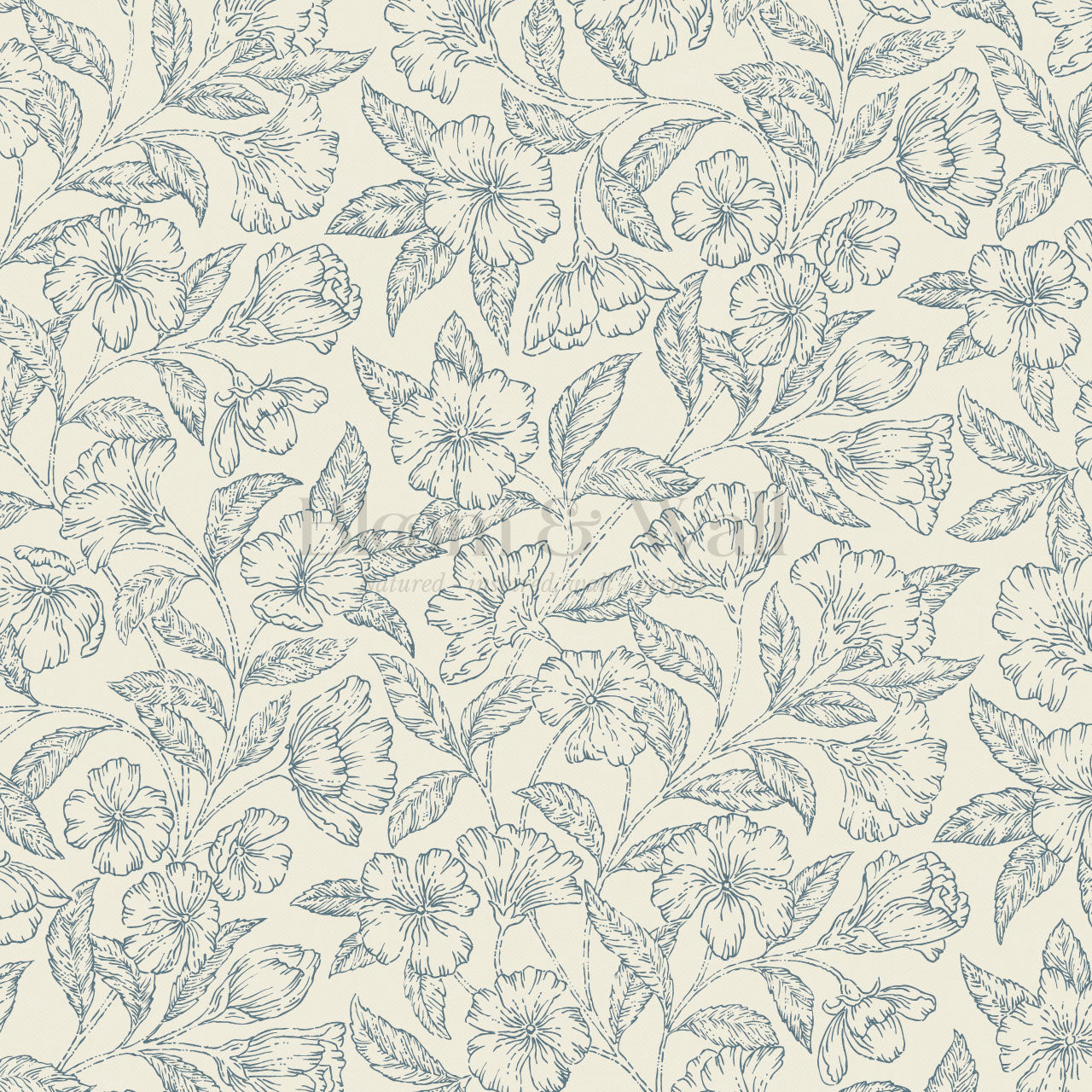 Andrea Godetia Allover Slate Butter Wallpaper