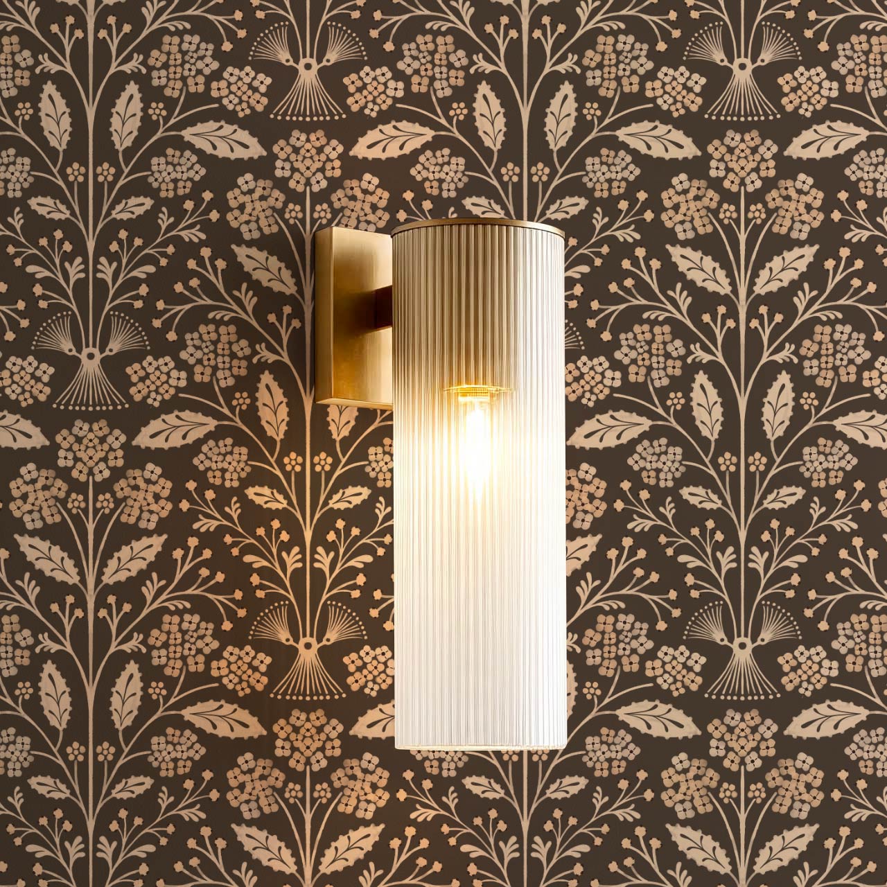Aneira Whimsy Lantana Blooms Chocolate Wallpaper