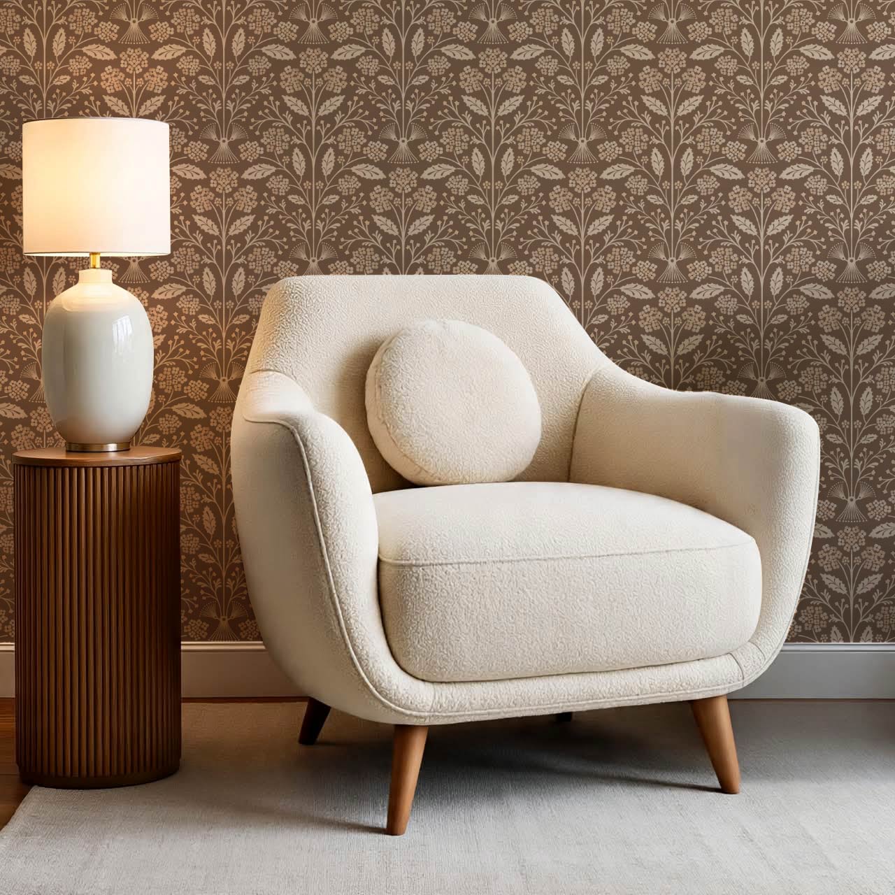 Aneira Whimsy Lantana Blooms Toffee Wallpaper