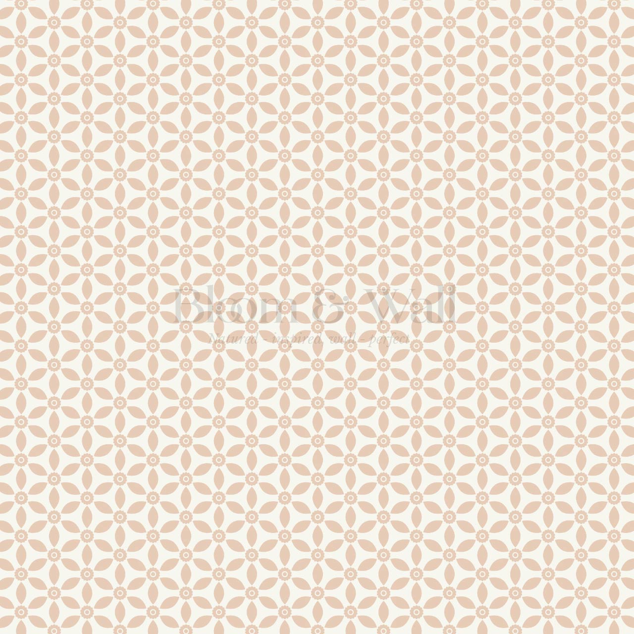 Aneta Petal Lattice Cream Peach Wallpaper