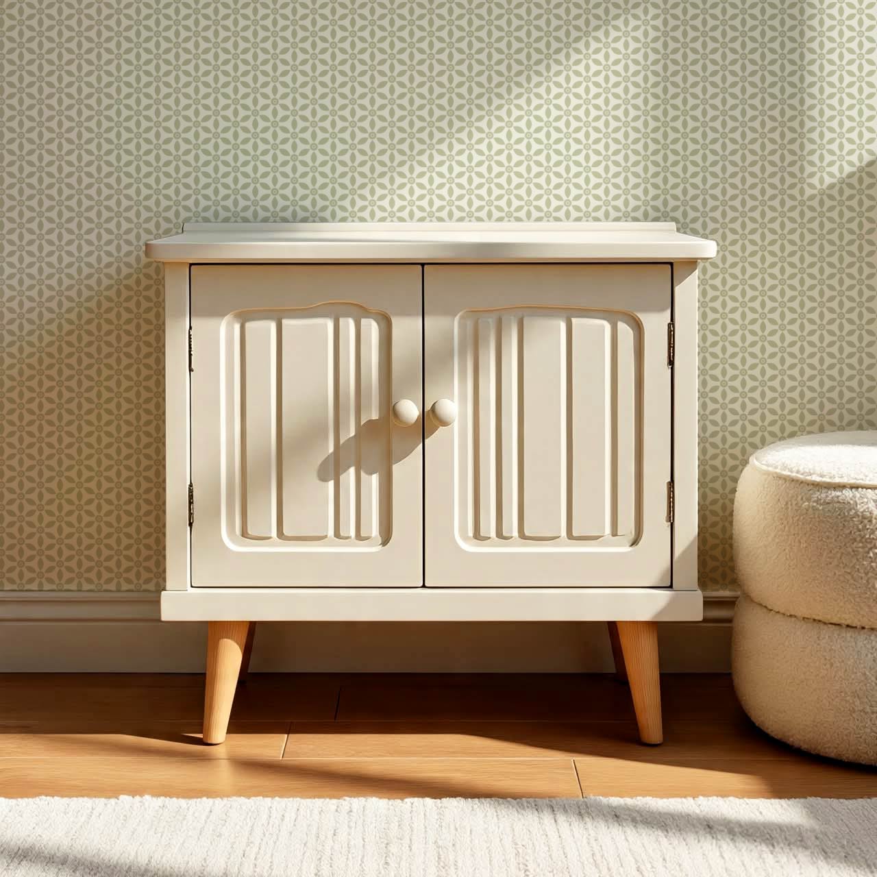 Aneta Petal Lattice Cream Sage Wallpaper