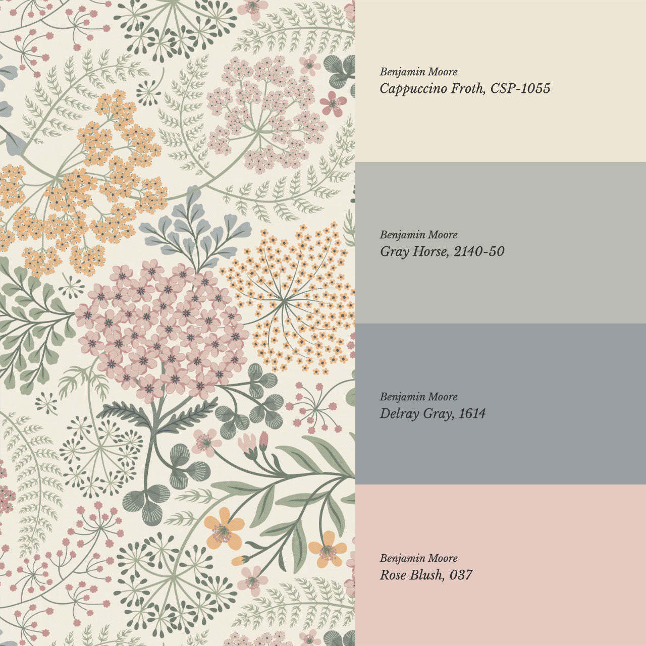 Anette Floriography Garden Cream Wallpaper