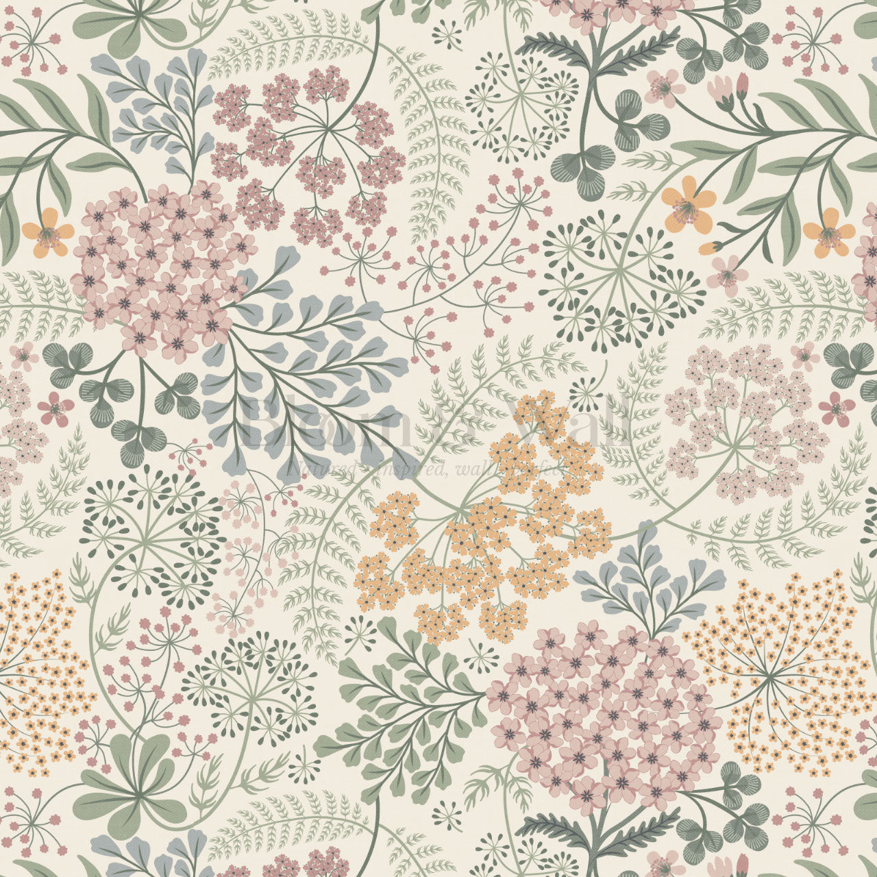 Anette Floriography Garden Cream Wallpaper