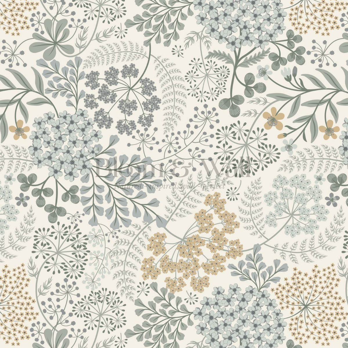 Anette Floriography Weeds Sea Glass Honey Wallpaper