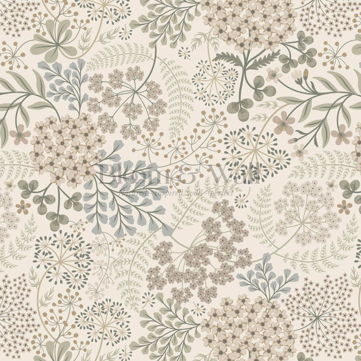 Anette Floriography Weeds Neutral Beige Wallpaper