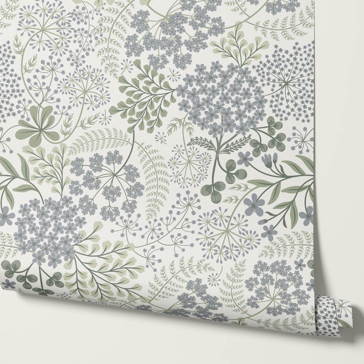 Anette Floriography Weeds White Snow Wallpaper
