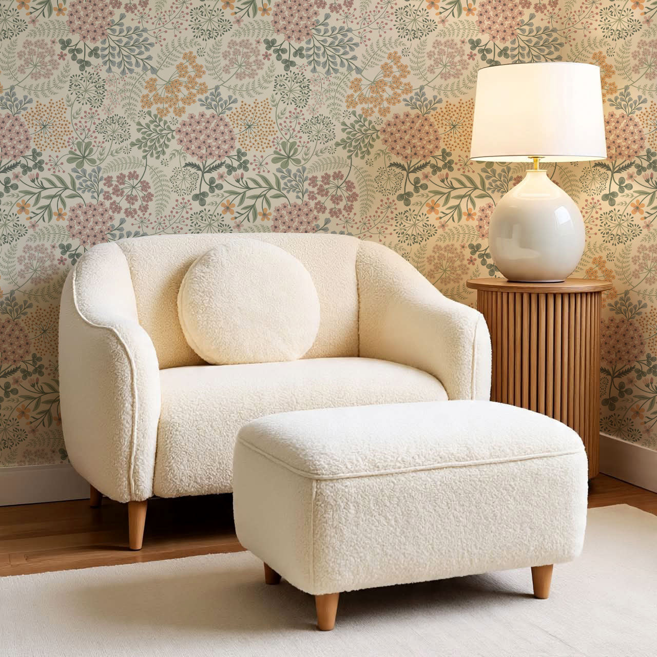 Anette Floriography Garden Cream Wallpaper