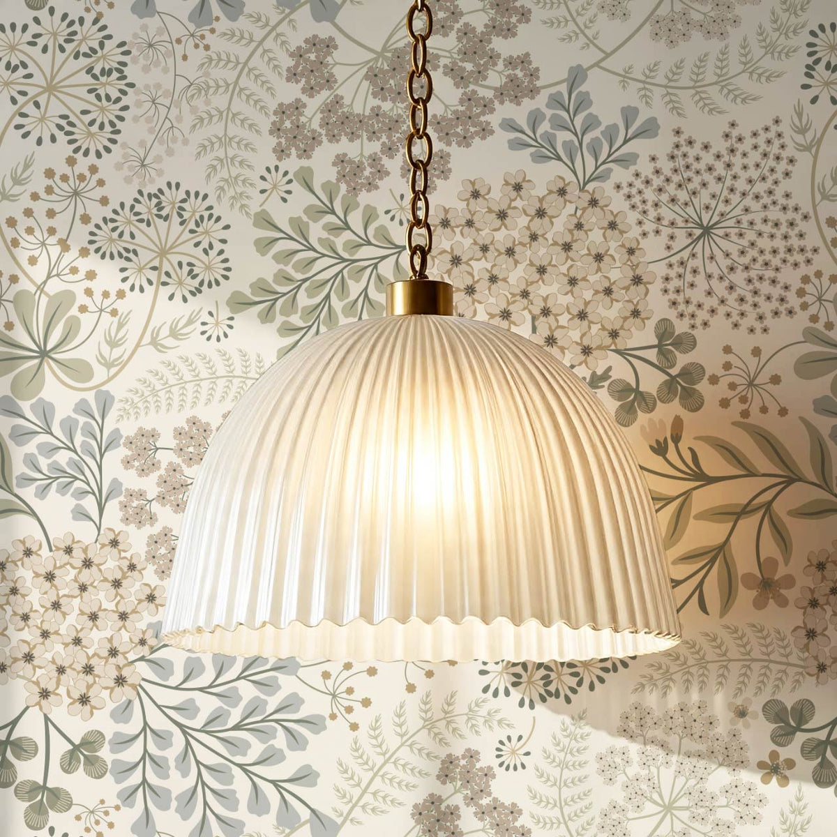 Anette Floriography Weeds Neutral Beige Wallpaper