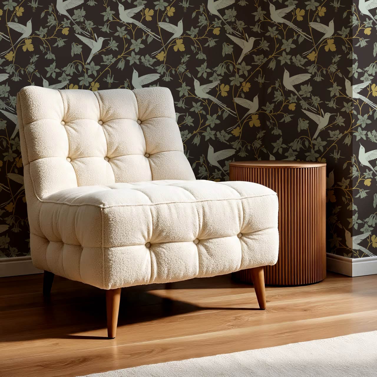 Angela Birdsong & Bloom Deep Brown Sage Wallpaper