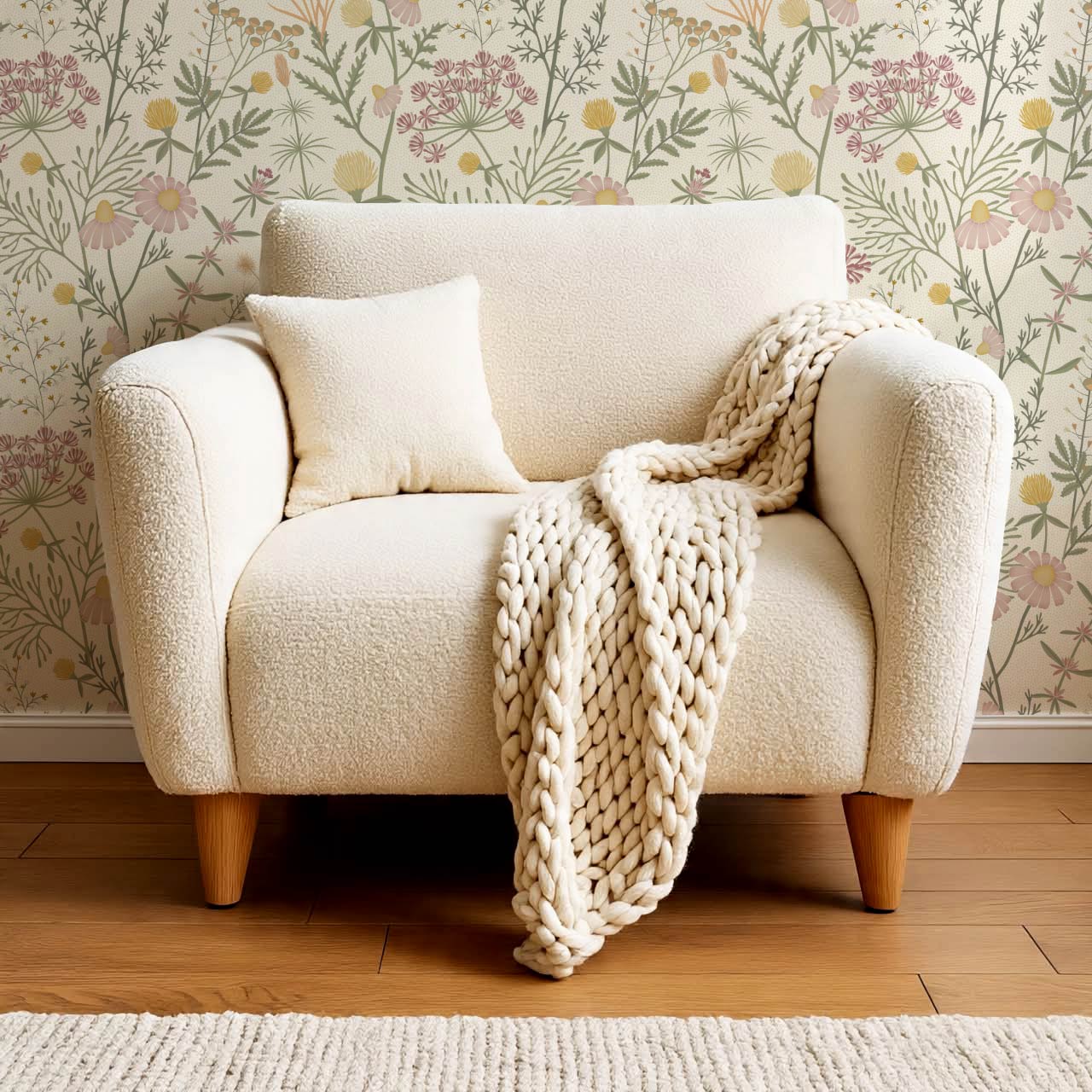 Annabelle Botanical Weeds Pastel Wallpaper