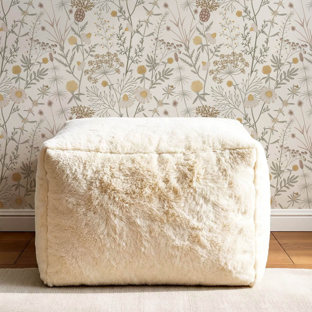 Annabelle Botanical Weeds Neutral Gray Honey Wallpaper