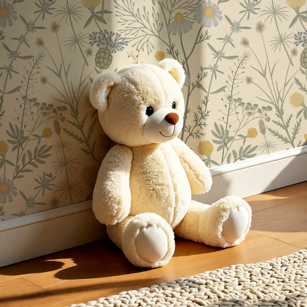 Annabelle Botanical Weeds Cream Sky Wallpaper