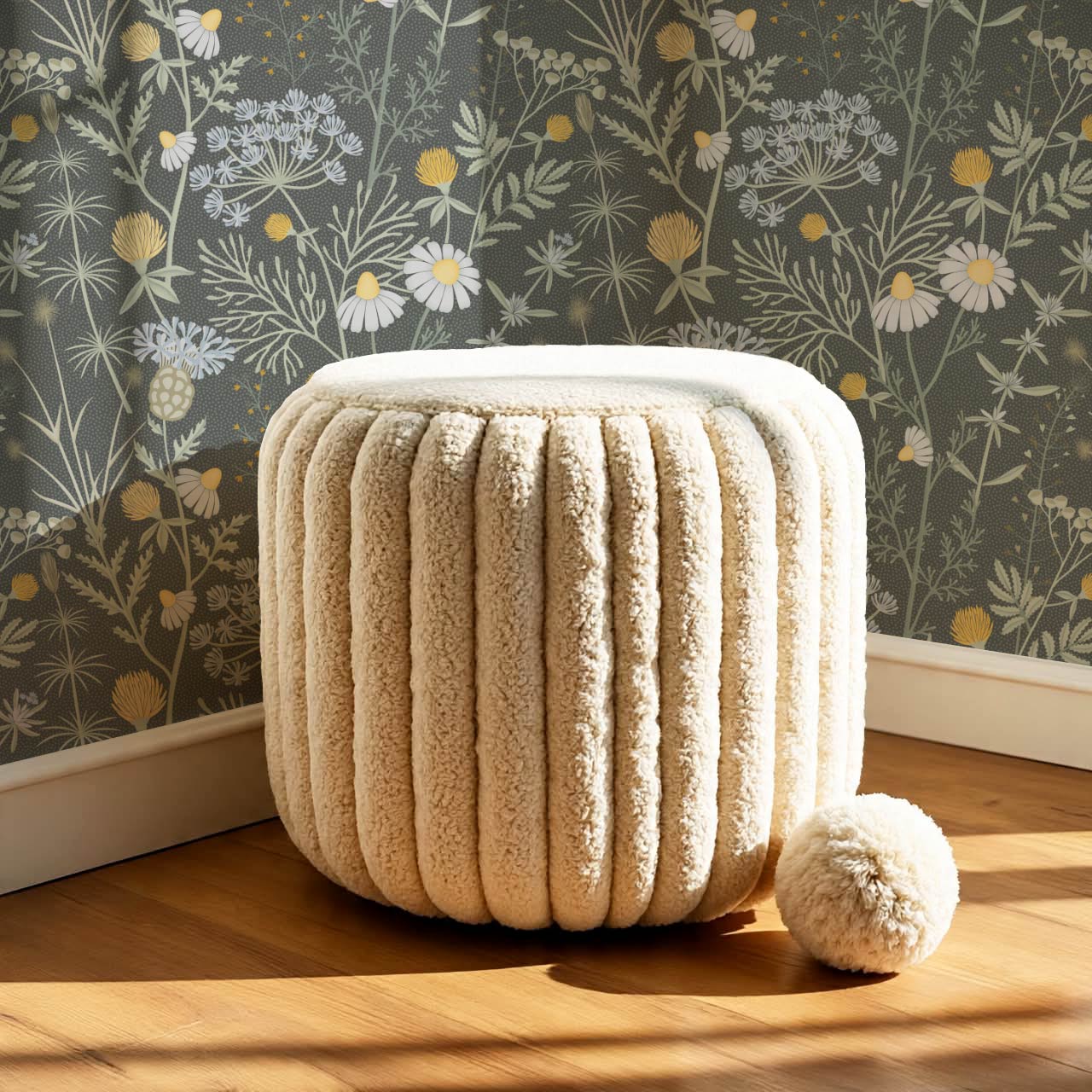 Annabelle Botanical Weeds Slate Mint Wallpaper