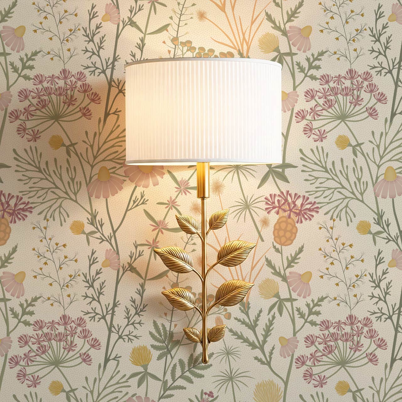 Annabelle Botanical Weeds Pastel Wallpaper