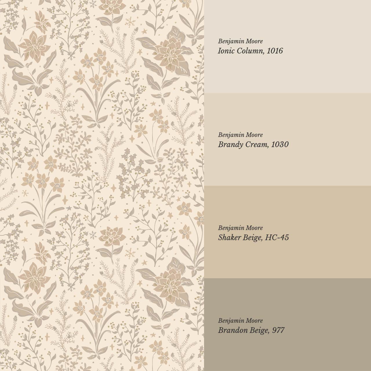 Antonella Delicate Blooms Warm Beige Wallpaper