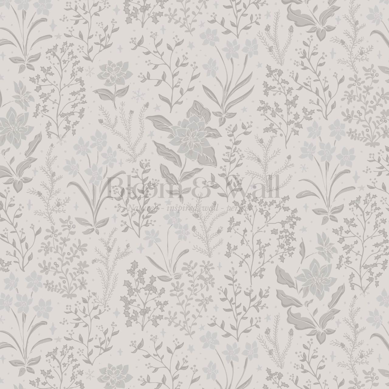 Antonella Delicate Blooms Smoke Wallpaper