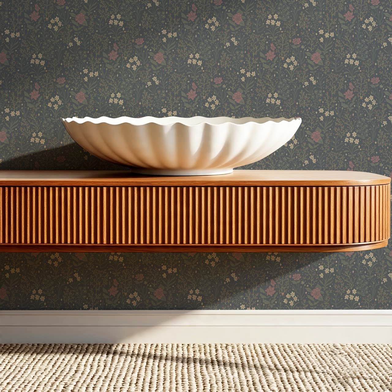 Antonella Delicate Blooms Winterberry Wallpaper