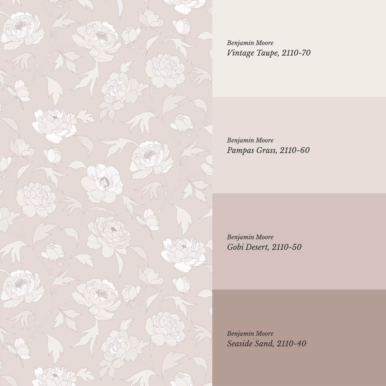 Antonia Peonies Dusty Berry Wallpaper
